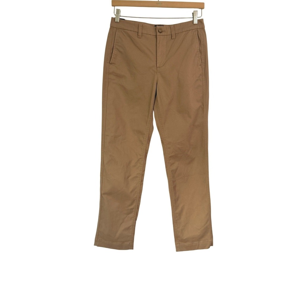 J.Crew NWT High-Rise Girlfriend Chino Pants 2 Camel Khaki Stretch Cotton Classic